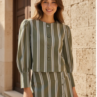 Conjunto Rita verde Rayas