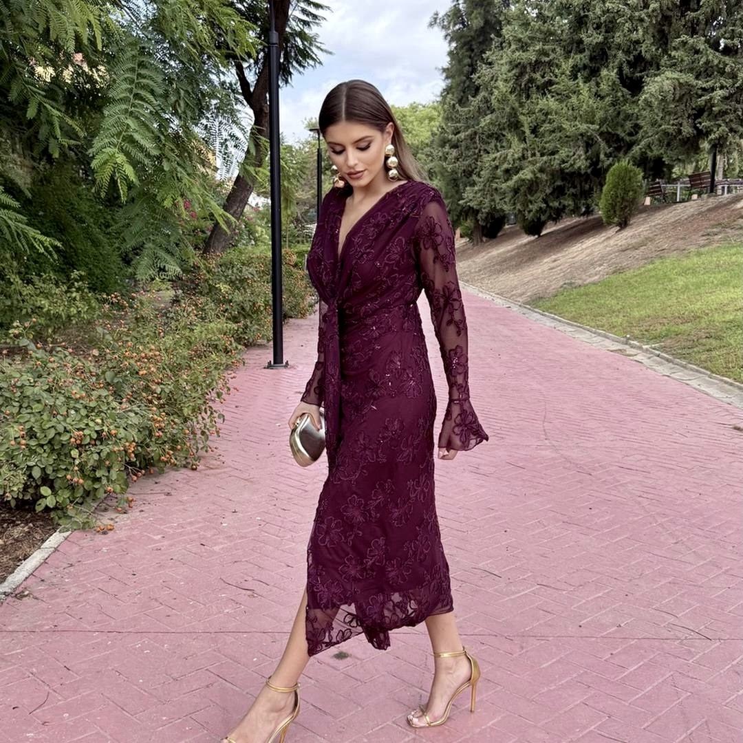 Vestido Dafne Burdeos