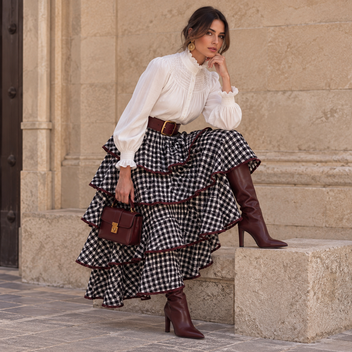 Falda Verona Blanco&negro