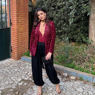 Blazer lentejuelas Leire rojo