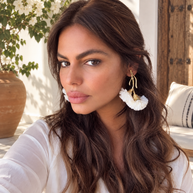 Pendientes claveles Blancos