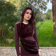 Vestido Vergara terciopelo Marrón