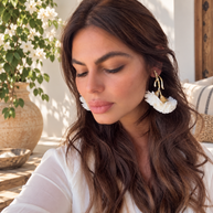 Pendientes claveles Blancos