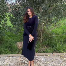 Vestido Vergara Terciopelo Azul marino