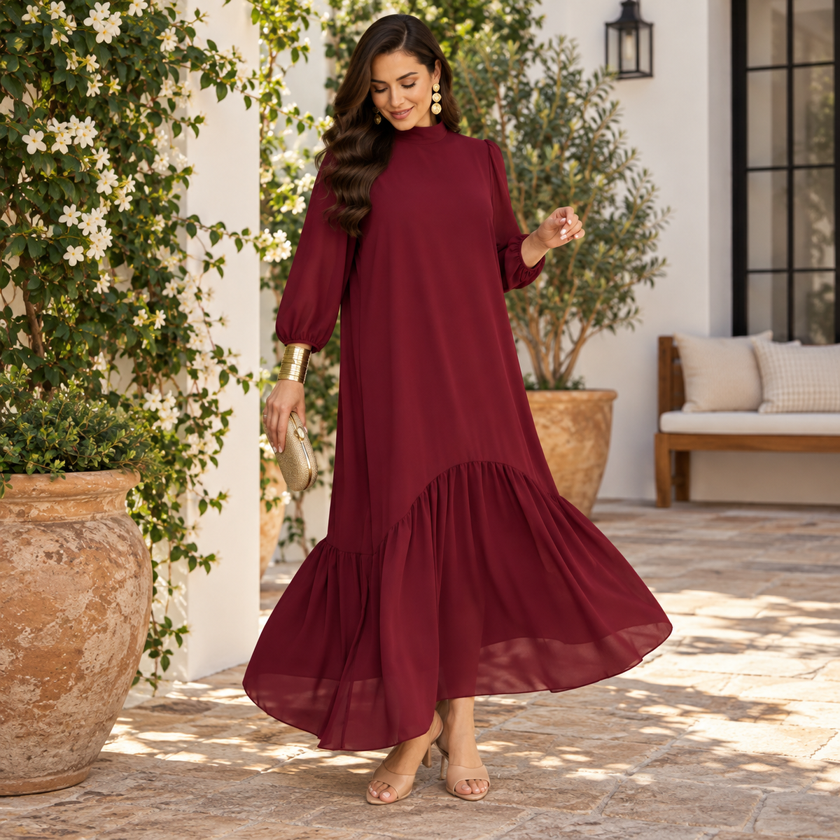 Vestido Nekane Burdeos