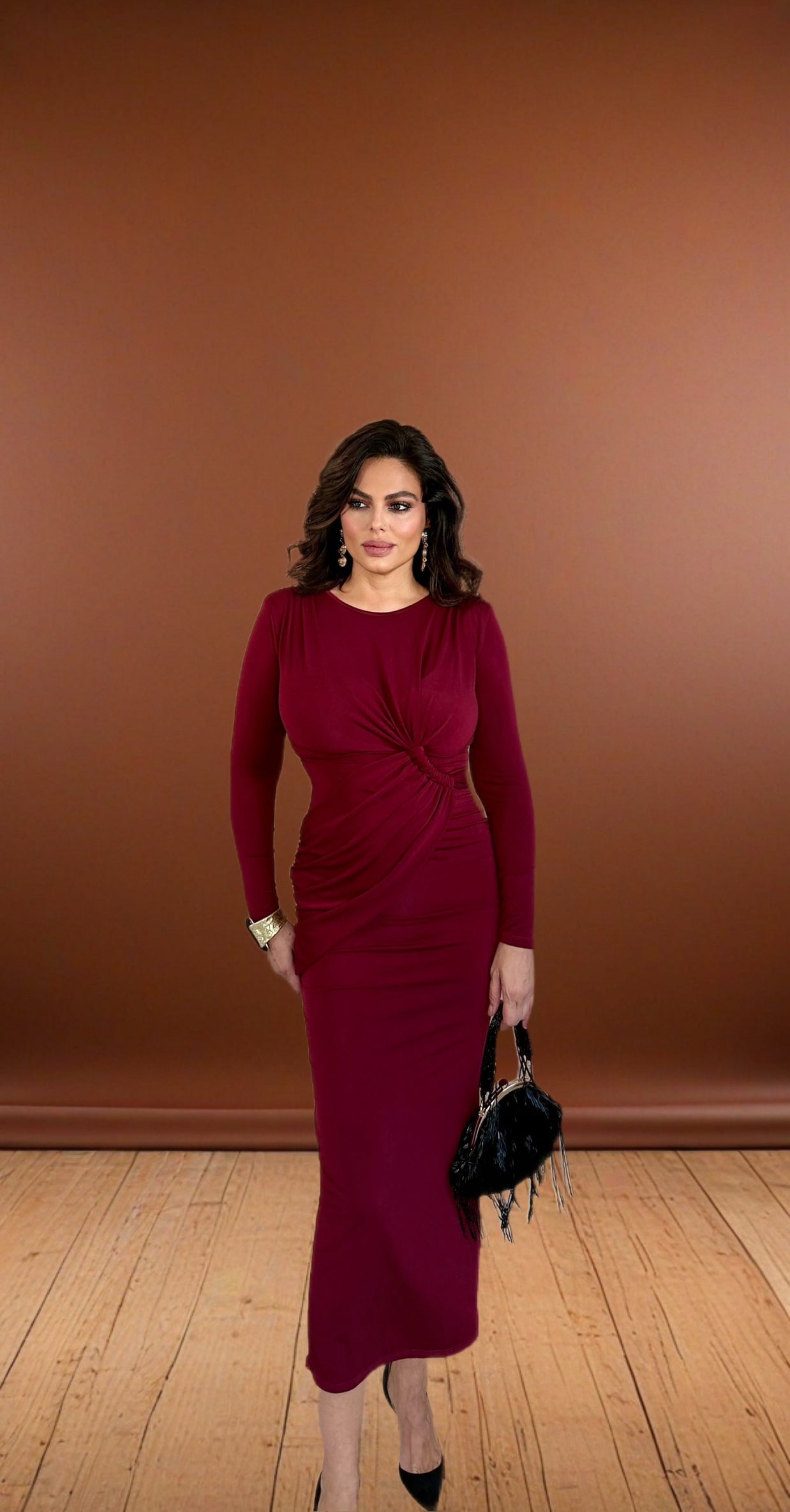 Vestido Vergara Burdeos