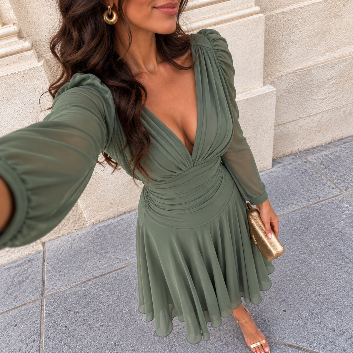 Vestido Talía verde salvia