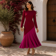 Vestido Clarisa Otoño/ Rojo y rosa