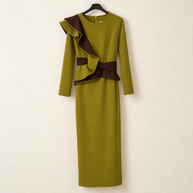 Vestido Soraya Verde y marrón