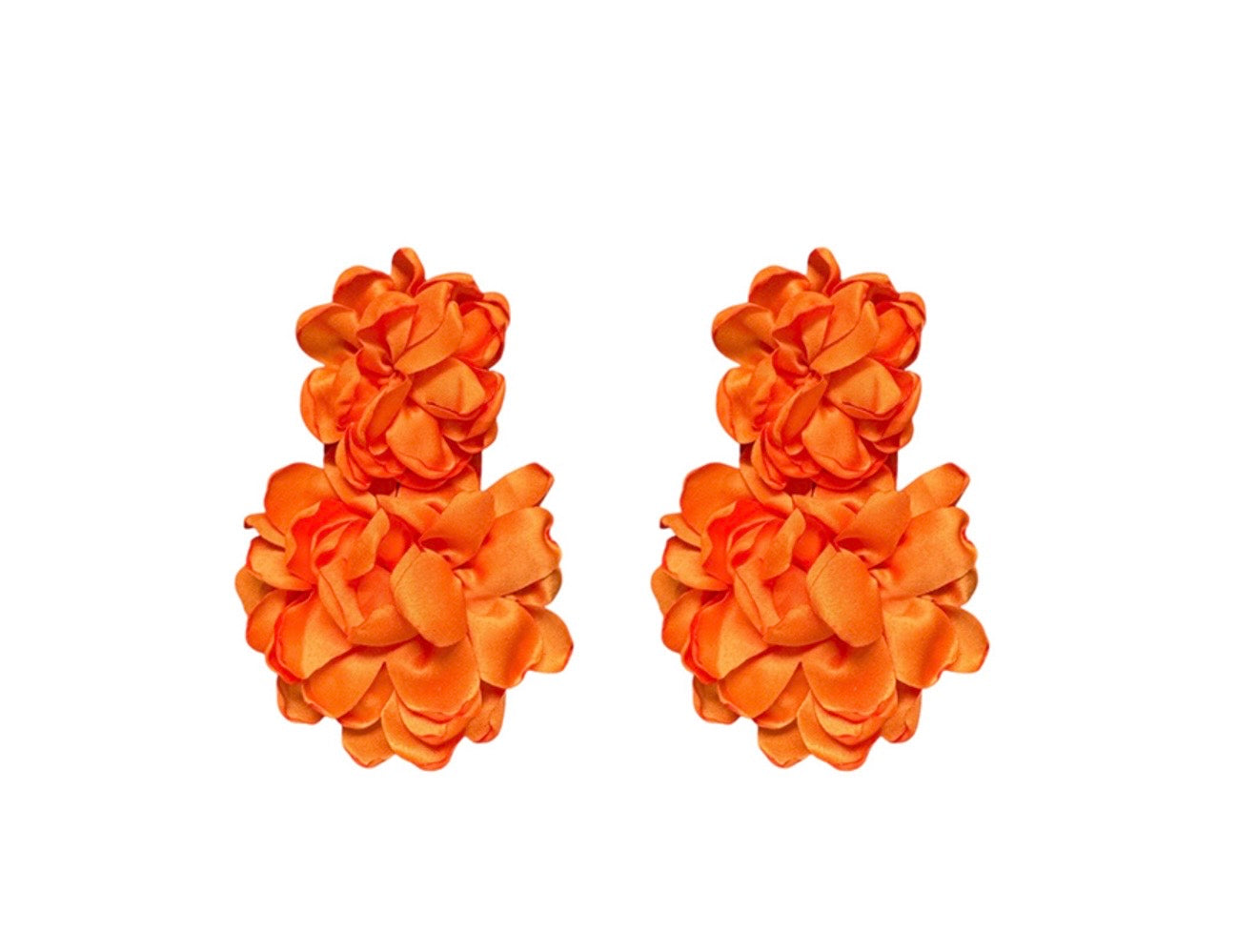 Pendientes flor doble naranjas