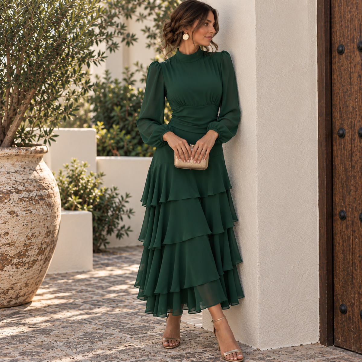 Vestido Ornella verde Botella