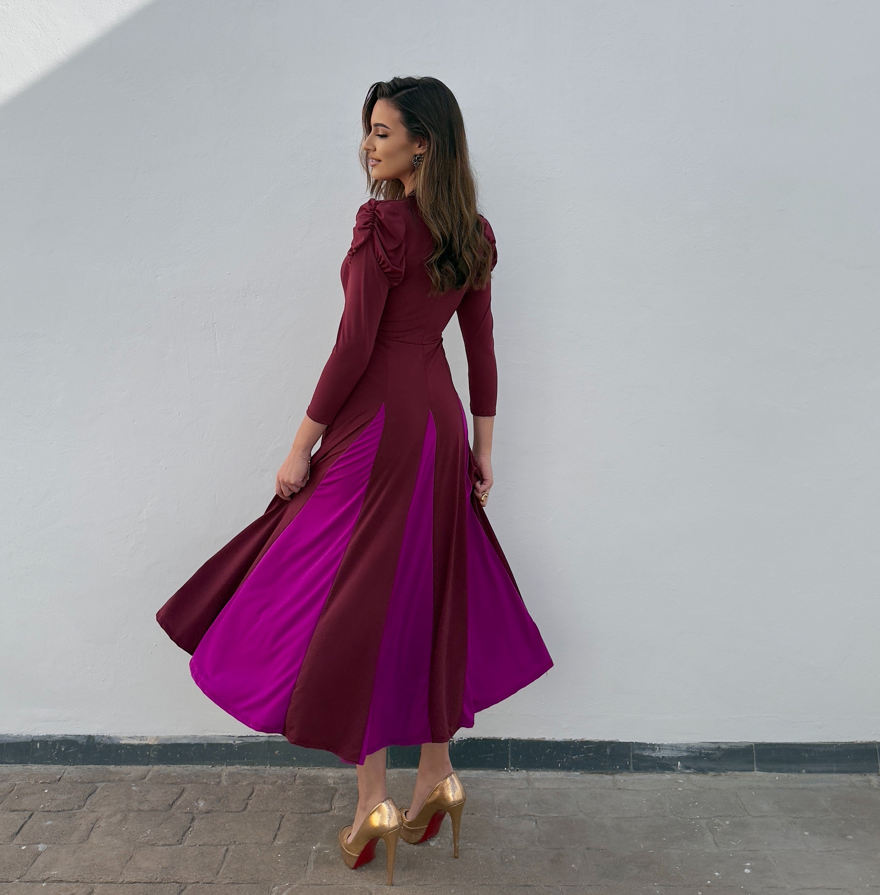 Vestido Tita Burdeos