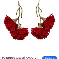 Pendientes claveles Rojos