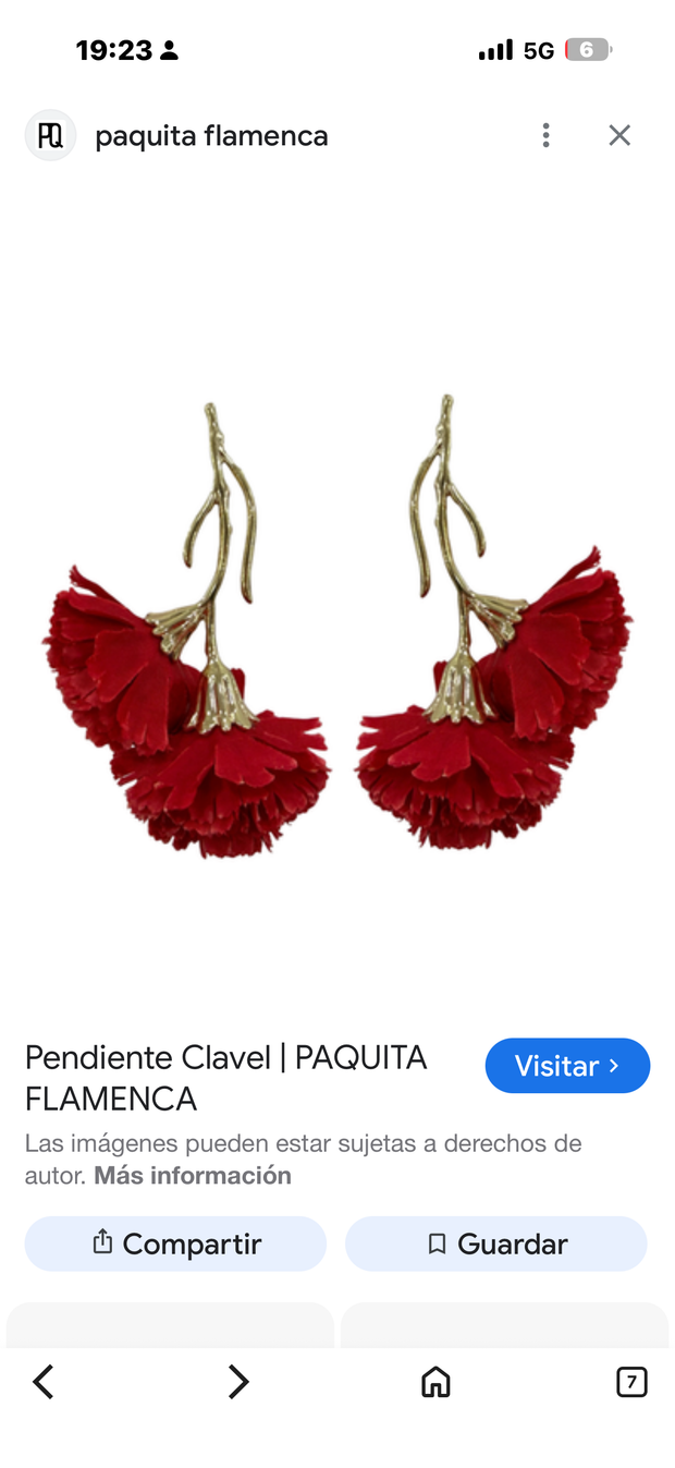 Pendientes claveles Rojos