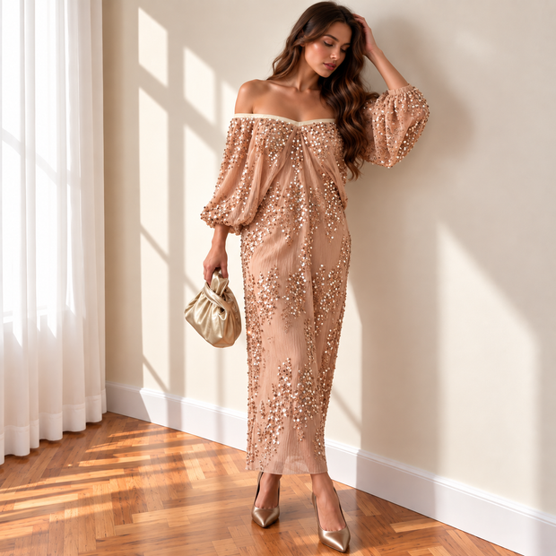 Vestido Mila champán