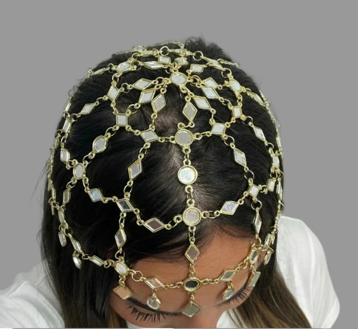 Casquete Espejos dorado