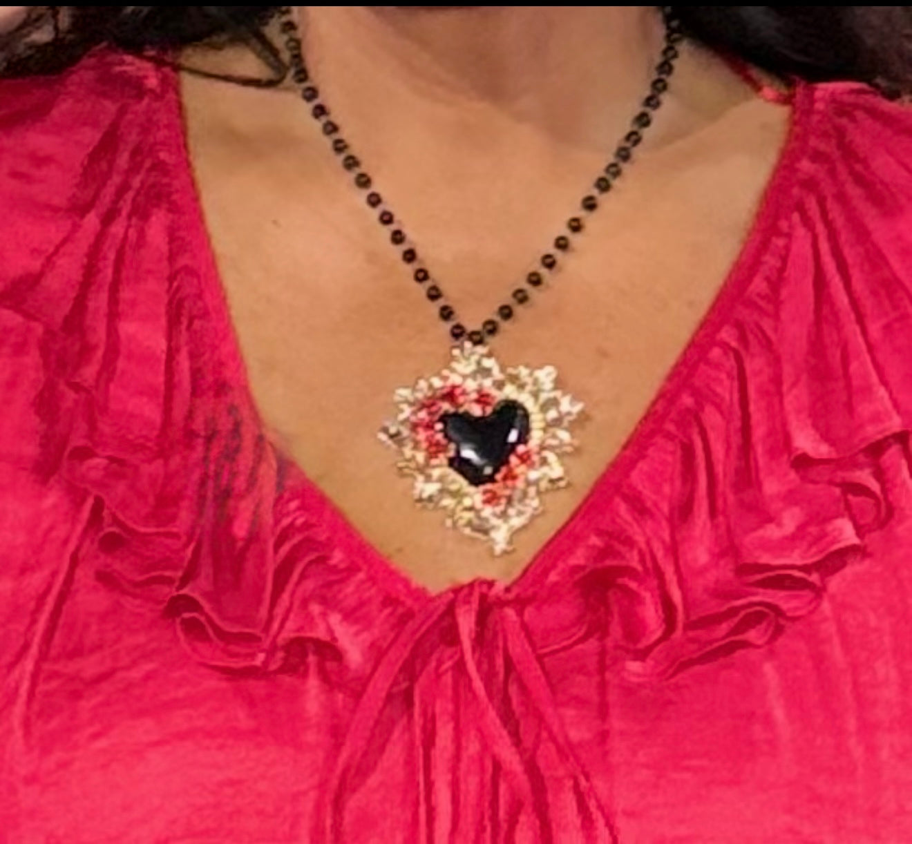 Colgante Corazón Rosas