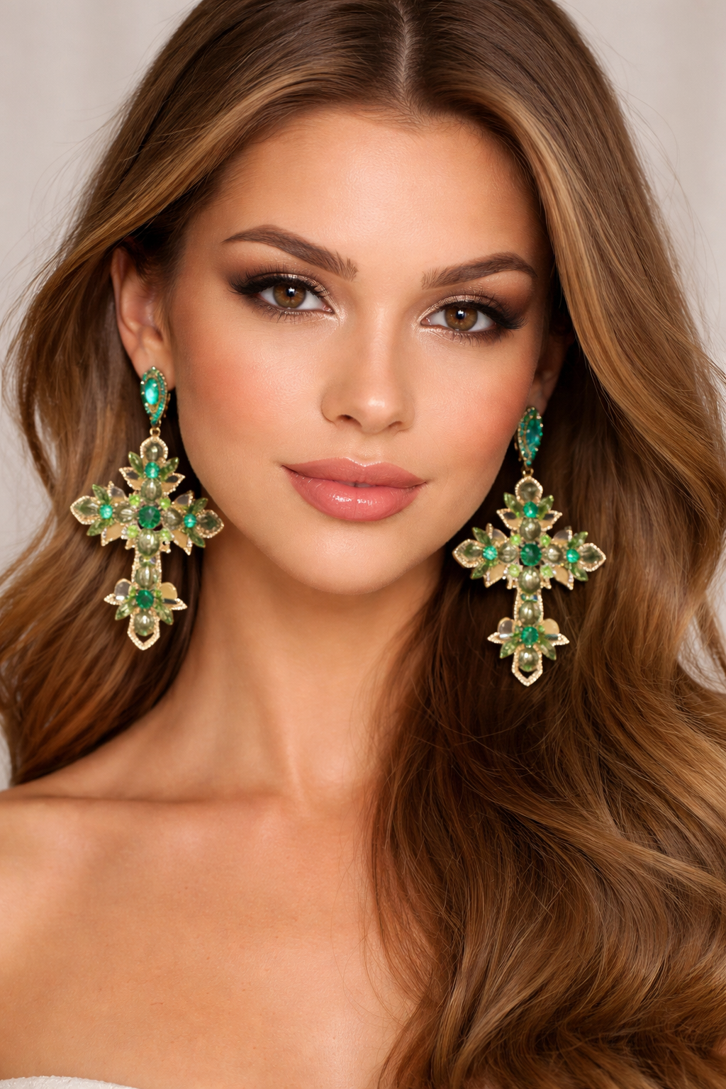 Pendientes Cruz Zoria Verdes