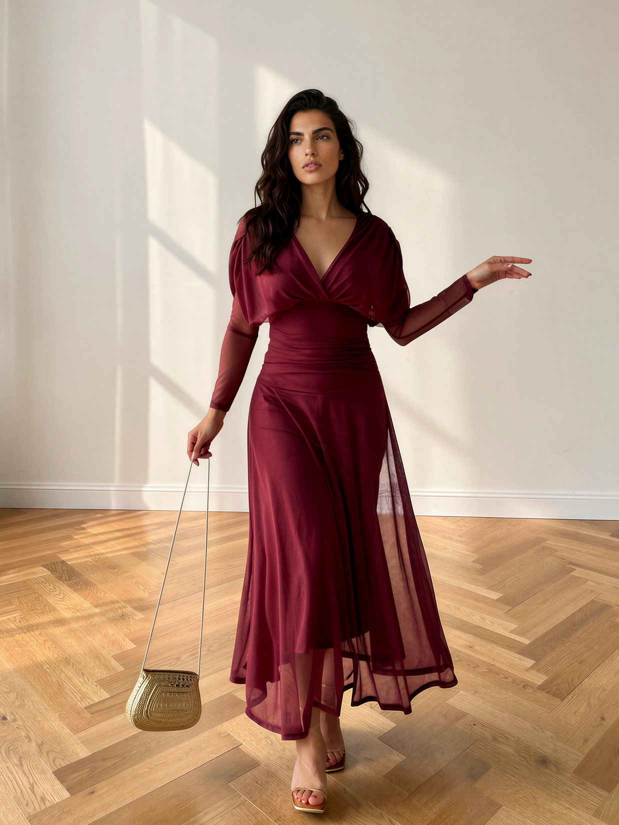 Vestido Talía Rojo Vino