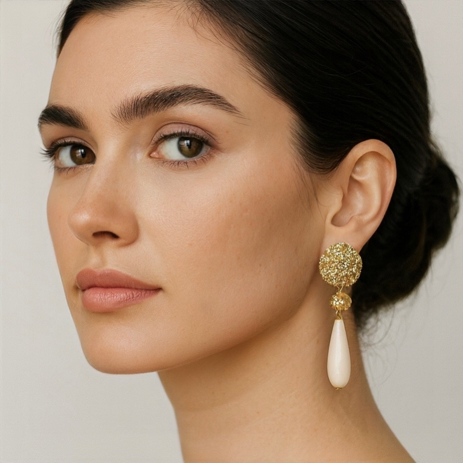 Pendientes lágrimas de hueso Enma