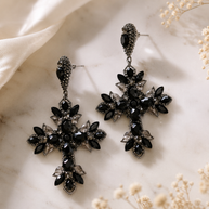 Pendientes Cruz Zoria negro