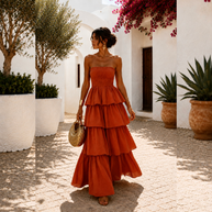Vestido Candela Coral/caldera
