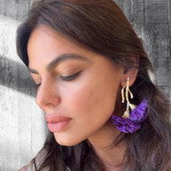 Pendientes claveles morados