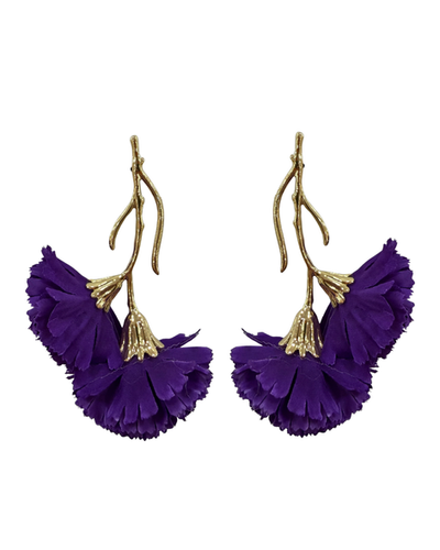 Pendientes claveles morados