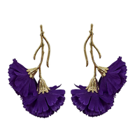 Pendientes claveles morados