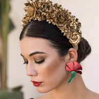 Diadema de flores Briggite oro