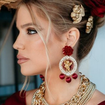 Pendientes Nekane Burdeos